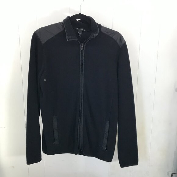 INC black full zip ribbed knit jacket size M - Picture 1 of 4